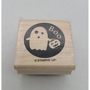 Stampin Up Wood Mount Set Little Boo Ghost Halloween Card making Junk Journaling